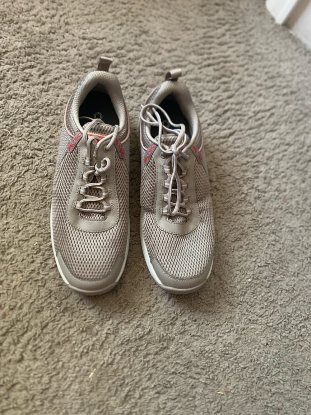 Men's Taupe Mesh Athletic Sneakers .